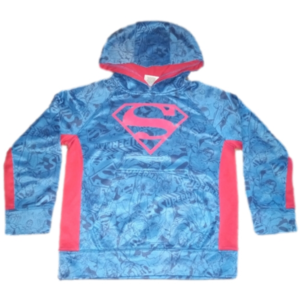 Kids Superman Hoodie Sz 6-7 Small Cool Graphics
